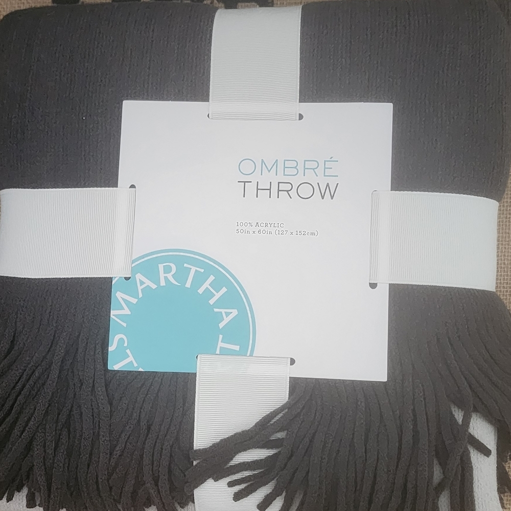 Martha Stewart Collection Grey Ombre Throw